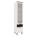 Ver imagem 2 de Balcão Cristaleira para Cozinha 2 Portas de Vidro Provençal Iluminata Branco/Fosco