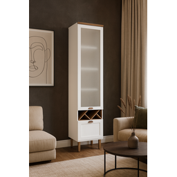 Balcão Cristaleira Para Cozinha 2 Portas de Vidro Provençal Iluminata  - 1