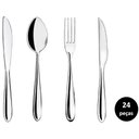 Ver imagem 4 de Jogo Talhares Inox Lagoa 24 Peças Garfo, Colher, Faca Mesa e Churrasco Prime - Yazi