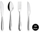 Ver imagem 4 de Jogo Talhares Inox Lagoa 24 Peças Garfo, Colher, Faca Mesa e Churrasco Prime - Yazi