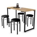 Ver imagem 3 de Conjunto Mesa de Cozinha Prattica Industrial 120cm com 4 Banquetas F02 Nature/Preto - Mpozenato