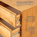 Ver imagem 4 de Buffet Aparador 2 Portas Vidro Canelado 3 Gavetas Madeira Maciça Seiva CabeCasa MadeiraOriginals