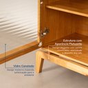 Ver imagem 5 de Buffet Aparador 2 Portas Vidro Canelado 3 Gavetas Madeira Maciça Seiva CabeCasa MadeiraOriginals