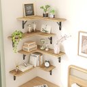 Ver imagem 3 de Kit com 4 Prateleiras de Canto Flutuantes