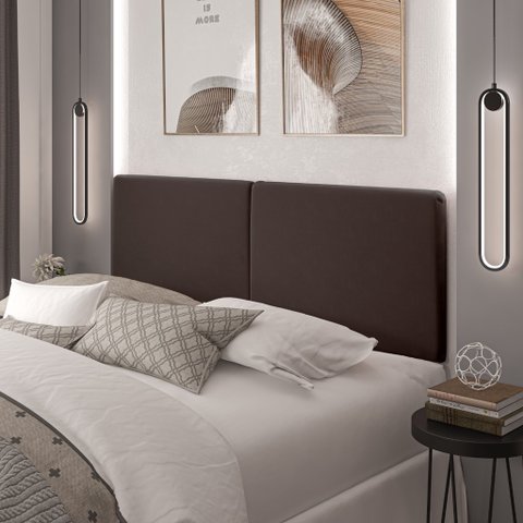 Painel Cama Box Suspensa Sofhia Marrom 1.40