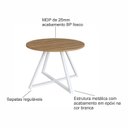 Ver imagem 4 de Mesa de Reunião Redonda 110cm x 110cm para Escritório 4 Lugares com Pés em Aço Industrial Executive Marrom/Nogal/Branco