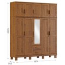 Ver imagem 4 de Guarda Roupa 10 Portas 2 Gavetas com Espelho Cobre Imbuia - Fn
