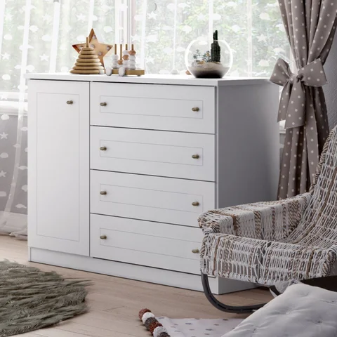 Cômoda 1 Porta 4 Gavetas Mississipi