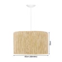 Ver imagem 3 de Pendente Sala de Estar Shalon Sisal Natural Vazado Redondo D40 Fio Branco 150cm