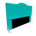 Ver imagem 2 de Cabeceira Solteiro Cama Box Quarto Estofada Barcelona 90cm:suede Azul Tiffany