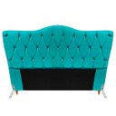 Ver imagem 1 de Cabeceira Solteiro Cama Box Quarto Estofada Barcelona 90cm:suede Azul Tiffany
