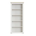 Ver imagem 4 de Estante Alta 4 Prateleiras e Madeira Maciça Creme Carvalho Smile 182x81x44cm Branco 100% MDF