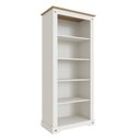 Ver imagem 2 de Estante Alta 4 Prateleiras e Madeira Maciça Creme Carvalho Smile 182x81x44cm Branco 100% MDF