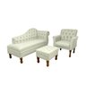 Kit Divâ Luiza 1.40 + 1 Poltrona Suelen + 1 Puff Luiz Xv Decorativo - 1