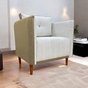 Ver imagem 2 de Poltrona Decorativa para Sala Recepção Consultório Aviv Luxo Corino e Linho