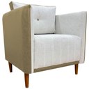 Ver imagem 1 de Poltrona Decorativa para Sala Recepção Consultório Aviv Luxo Corino e Linho