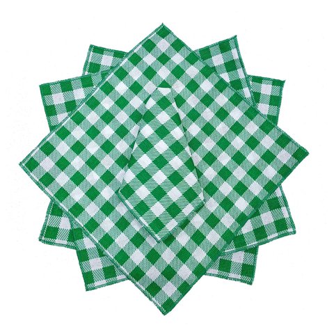 6 Guardanapos Xadrez Verde