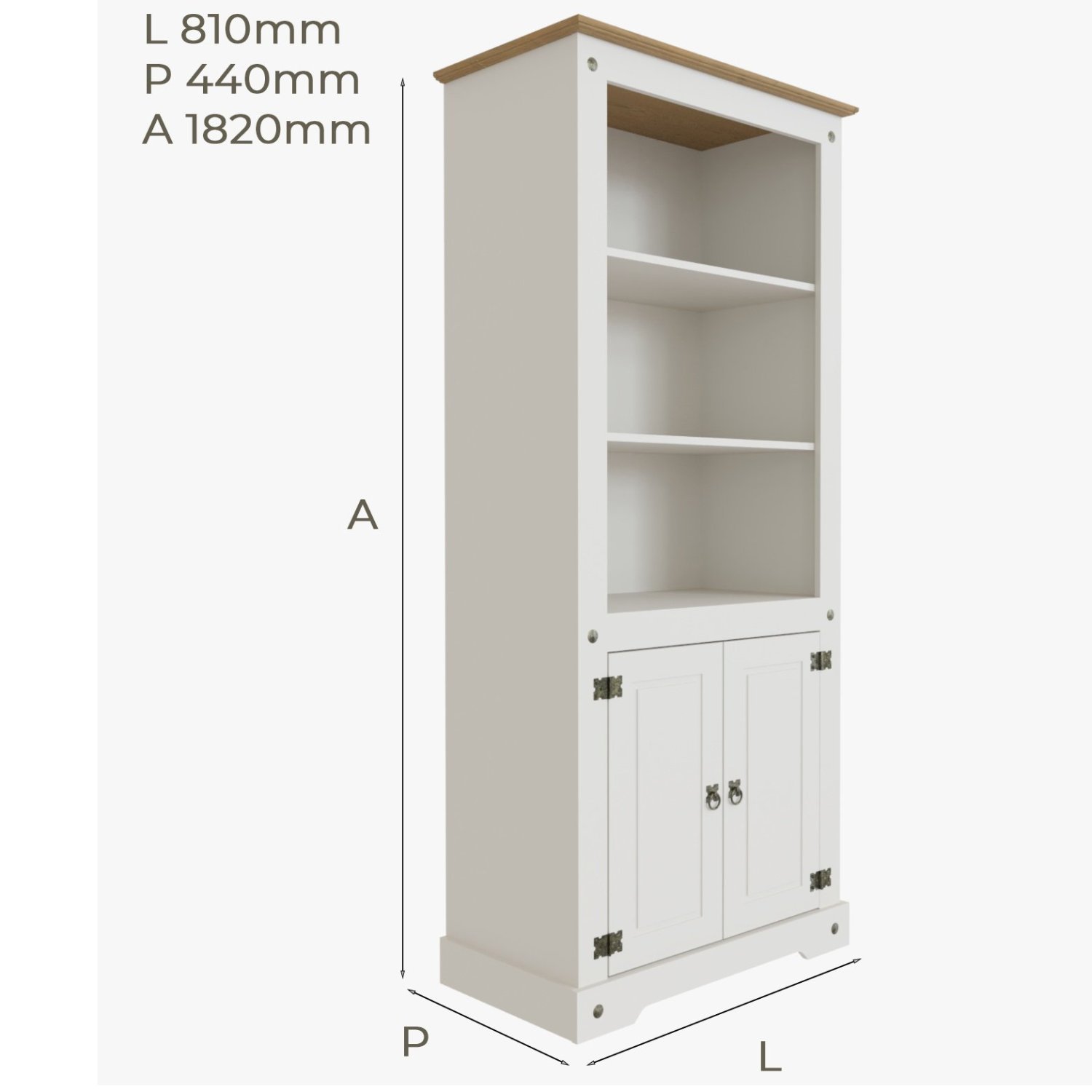 Estante Alta 182x81cm 2 Portas Smile - 3