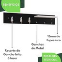 Ver imagem 3 de Porta Chaves De Parede Porta Chaveiro Organizador P.B.G.C