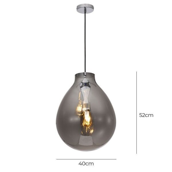Lustre Pendente Skylight Tommy M Fumê E27 Bivolt - 3