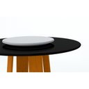 Ver imagem 2 de Mesa de Jantar Redonda Isabela 1,35m com Tampo Giratório Ypê/preto/off White - New Ceval