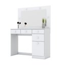 Ver imagem 3 de Penteadeira Camarim 1 Porta 4 Gavetas Charme Branco/HP