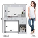 Ver imagem 2 de Penteadeira Camarim 1 Porta 4 Gavetas Charme Branco/HP