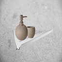 Ver imagem 2 de Prateleira Suporte Canto para Banheiro Alto Brilho Grega Aço Inox 30cm