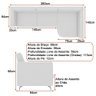 Sofá com Chaise 3 Lugares 260cm Flames Courino Caramelo - Sallar Home - 4