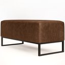 Ver imagem 7 de Kit 02 Puff Decorativo Para Sala de Estar Cléo W01 Base de Ferro 90cm Couríssimo Marrom - Lyam