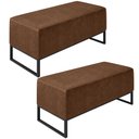 Ver imagem 1 de Kit 02 Puff Decorativo Para Sala de Estar Cléo W01 Base de Ferro 90cm Couríssimo Marrom - Lyam