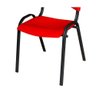 Kit 6 Cadeiras Iso Fixa Plástico Empilhável Aço Tubo Oblongo Cor Vermelho-iso - 4