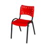 Kit 6 Cadeiras Iso Fixa Plástico Empilhável Aço Tubo Oblongo Cor Vermelho-iso - 6