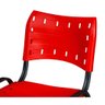 Kit 6 Cadeiras Iso Fixa Plástico Empilhável Aço Tubo Oblongo Cor Vermelho-iso - 7