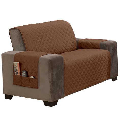 Protetor de Sofá Padrão 2 Lugares Classic 100% Poliéster:tabaco