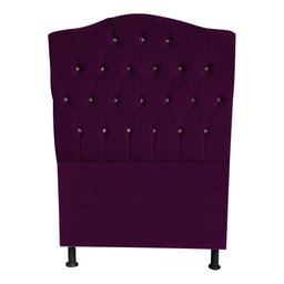 Cabeceira de Cama Box Solteiro 90 Cm Império Roxo Dimazza Móveis - Púrpura - 1