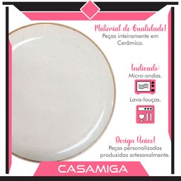 Prato Raso Cerâmica Caoba 27,5cm Bege - 2