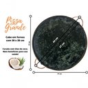 Ver imagem 4 de Forma de Pedra Sabão para Pizza 37 Cm Alças de Cobre Curada