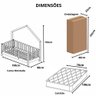 Cama Infantil Solteiro Base Moldura Colorida Madeira Maciça Pinus Grade Cercadinho - 2