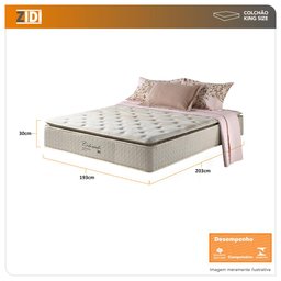 Colchão King Anjos Super Colorado Molas Ensacadas Visco Gel Pillow Top 193x203x30cm - 3