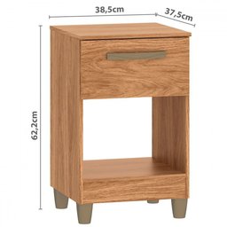 Mesa de Cabeceira Prada 1 Gaveta Mel - Fellicci - 4