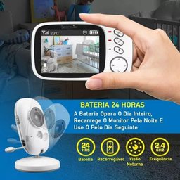 Babá Eletrônica Câmera Wifi sem Fio Visão Noturna Microfone - 3