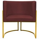 Ver imagem 6 de Poltrona Decorativa Recepção Luna Suede Cores Base de Ferro Dourada - Bordô, Suede