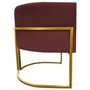 Ver mais imagens de Poltrona Decorativa Recepção Luna Suede Cores Base de Ferro Dourada - Bordô, Suede