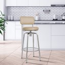 Ver imagem 1 de Banqueta Cromado Assento Bege Metalizado 