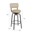 Ver imagem 3 de Banqueta Preto Assento Bege Metalizado 