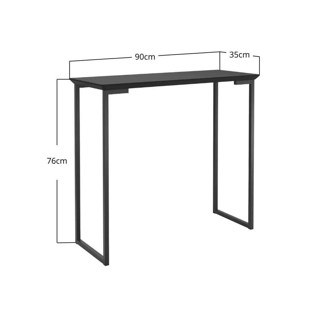 Buffet Aparador Preto / Preto Mesa Industrial P/ Sala Ambiente Elegante - 3