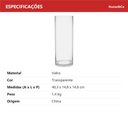 Ver mais imagens de Vaso Decorativo de Vidro Transparente 40x15x15cm Enfeite Sala Mesa Estante