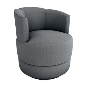 Poltrona Decorativa Giratória Base de Ferro Marselha Boucle Cinza Matrix