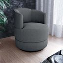 Ver imagem 1 de Poltrona Decorativa Giratória Base de Ferro Marselha Boucle Cinza Matrix